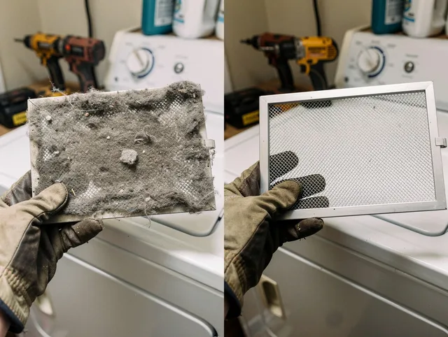 Professional lint trap cleaning by St. Simons Dryer Vent Cleaning in St. Simons