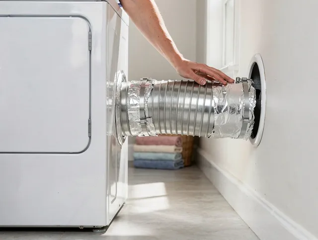Professional dryer vent hose installation by St. Simons Dryer Vent Cleaning in St. Simons